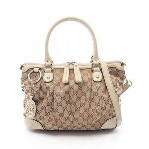 Gucci Sukey GG Canvas Handbag Leather